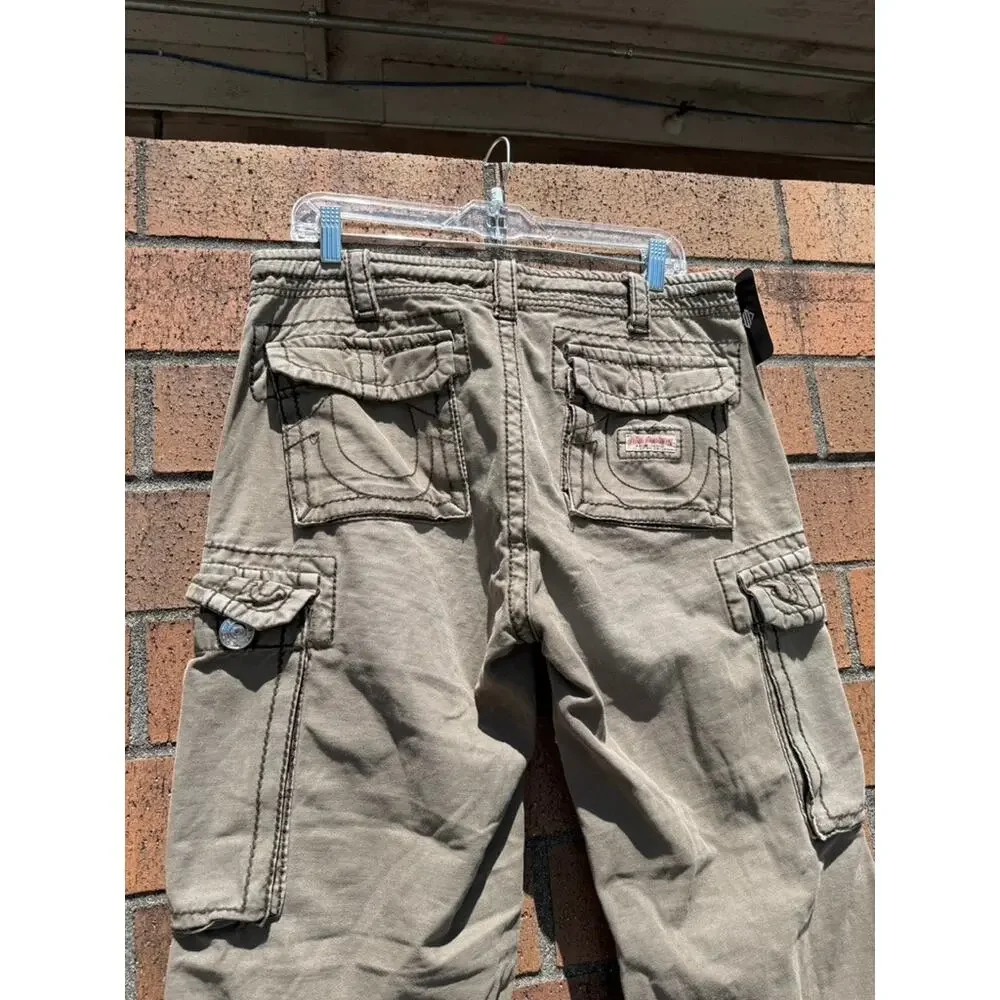 Y2K True Religion Vintage Olive Green Khaki Anthony Cargo Pants Ricky Super T